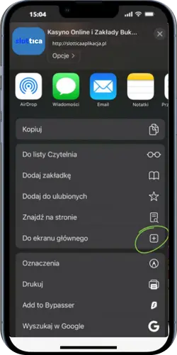 Slottica — Dodaj do ekranu głównego