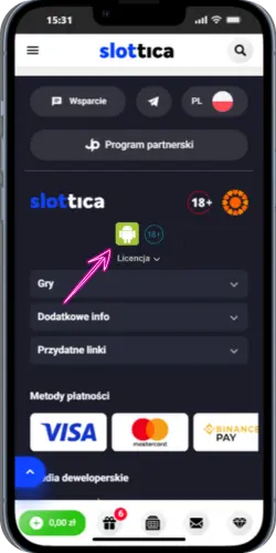 Kliknij Pobierz APK