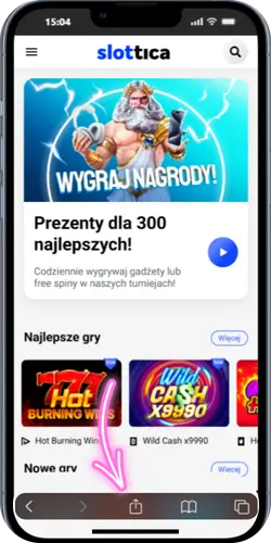 Slottica — ikona Udostępnij w Safari